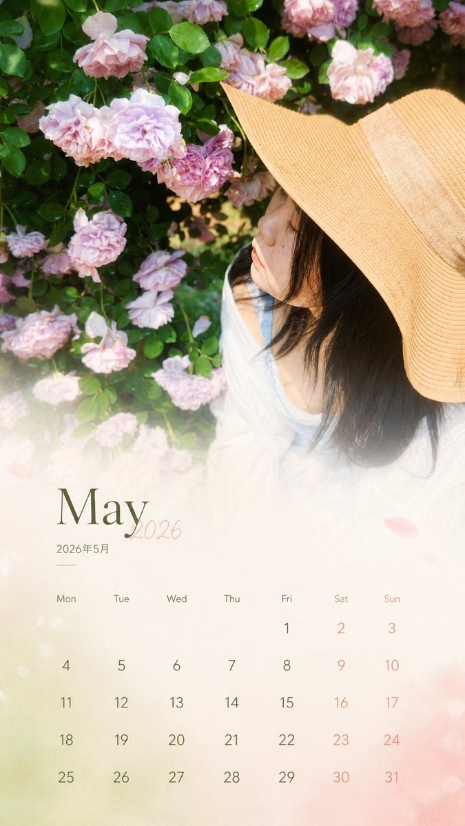 Travel Photo to Monthly Calendar — Non-Destructive Layout Prompt