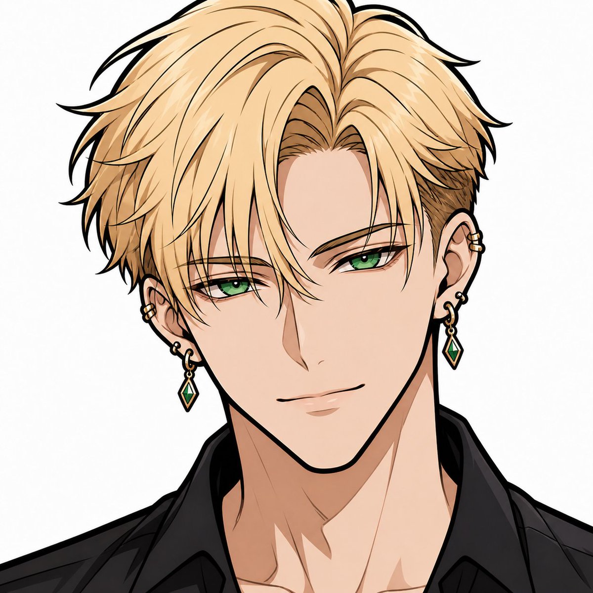 Faceless Anime Portrait with Gold Hair & Earrings — Sora 2 Prompt