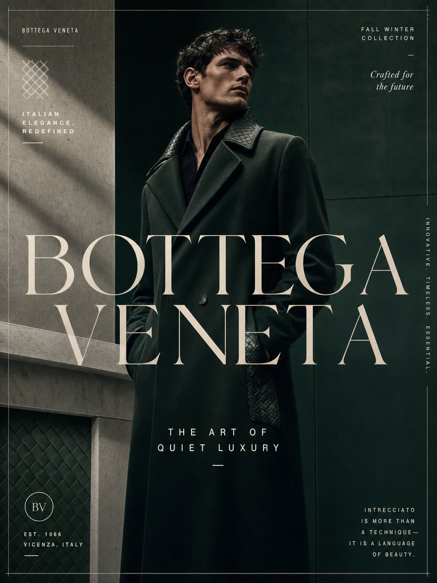 Luxury Fashion Poster Template — Dark Cinematic Editorial Ad