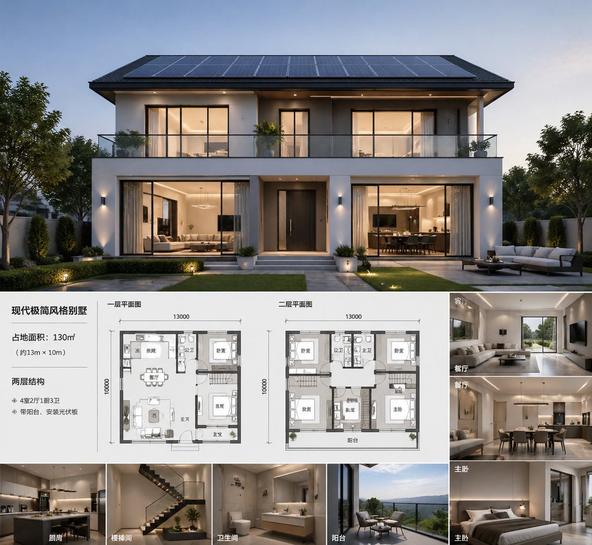 Modern Luxury Villa — Dusk Architectural Project Prompt