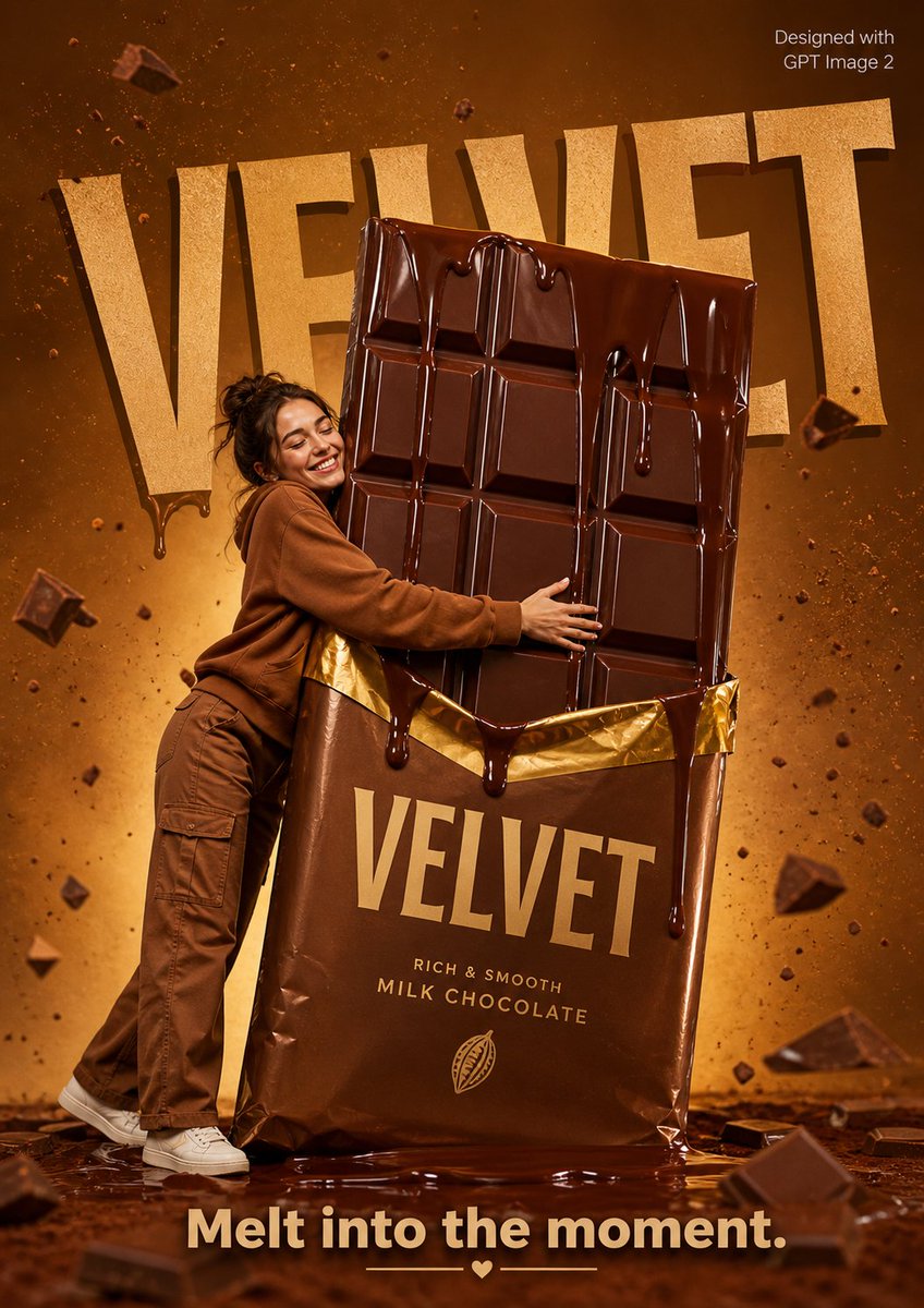 Giant Chocolate Bar Poster — AI Food Ad Prompt