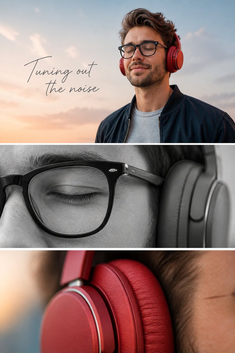 Minimalist Headphone Ad — Split-Screen Sora 2 Prompt