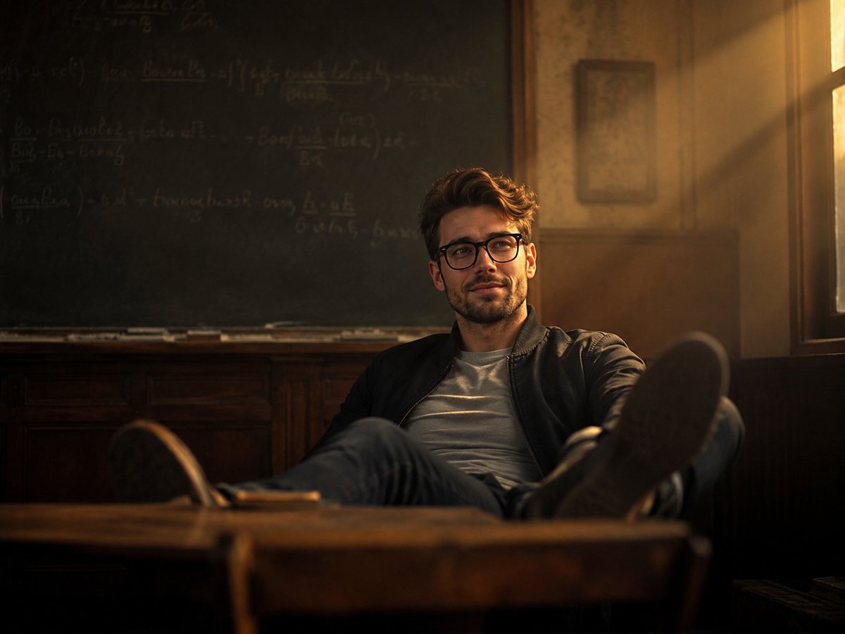Cinematic Vintage Classroom Portrait — Dramatic Window Light