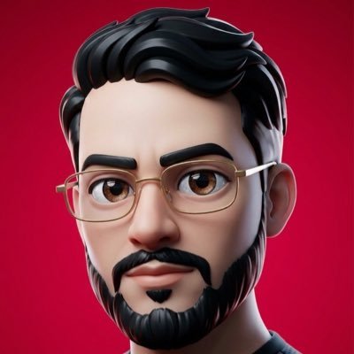 3D Stylized Male Portrait — Red Studio Backdrop Prompt