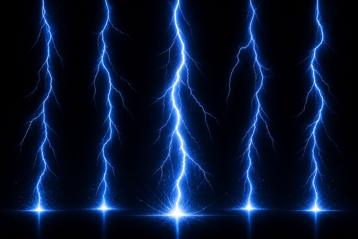 Vertical Lightning VFX — 5-Bolt Storm Overlay