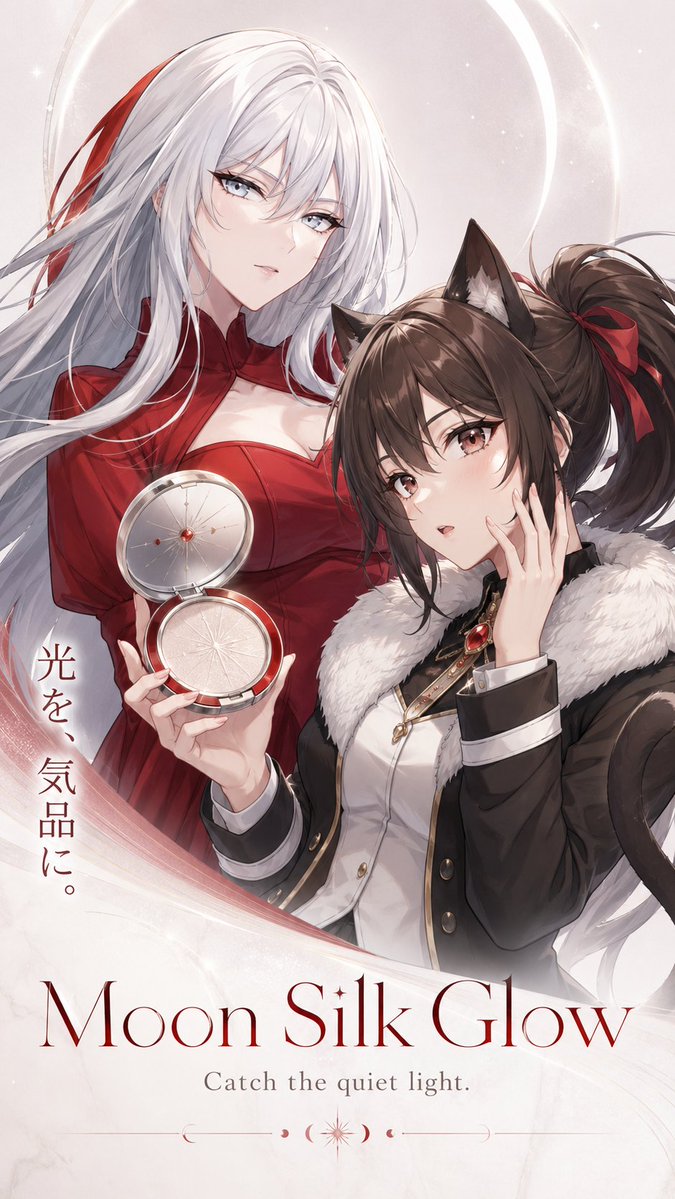 Luxury Anime Beauty Poster with Moonlit Elegance