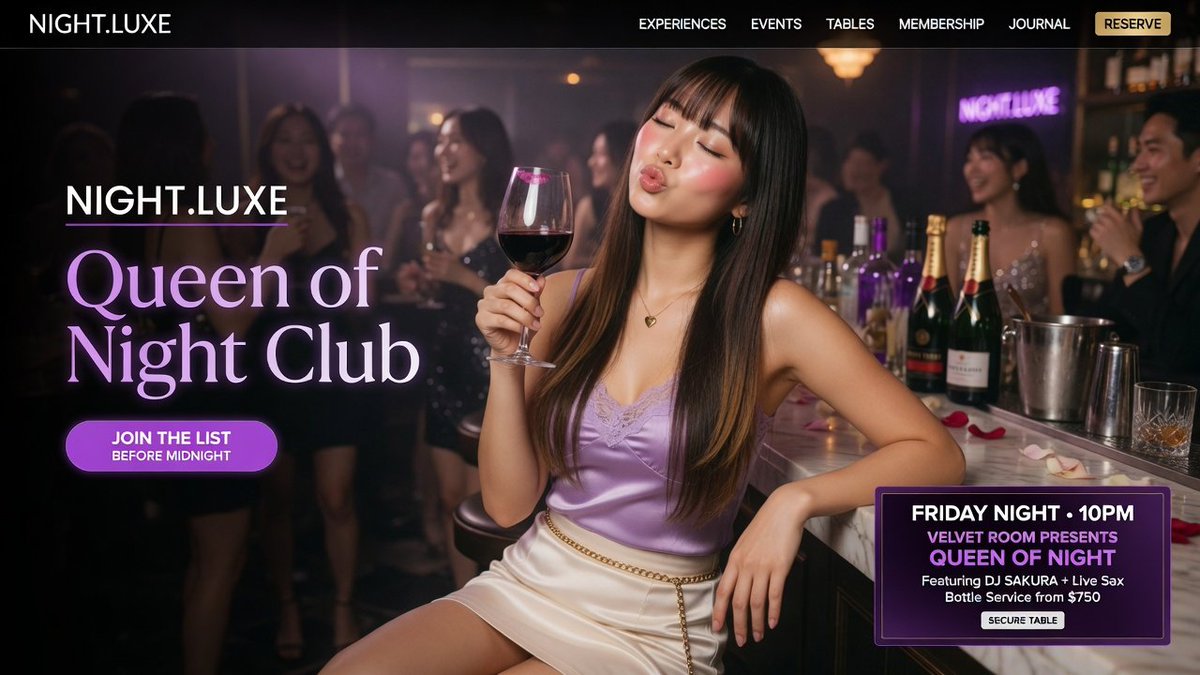 Luxury Nightclub Landing Page Hero — Sora 2 Prompt