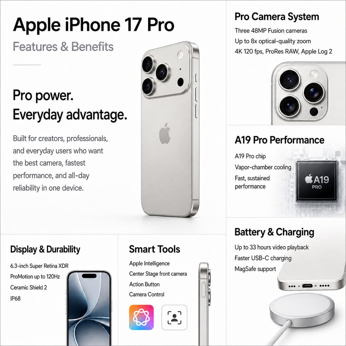 Apple-Style iPhone Pro Product Page — Sora 2 Prompt