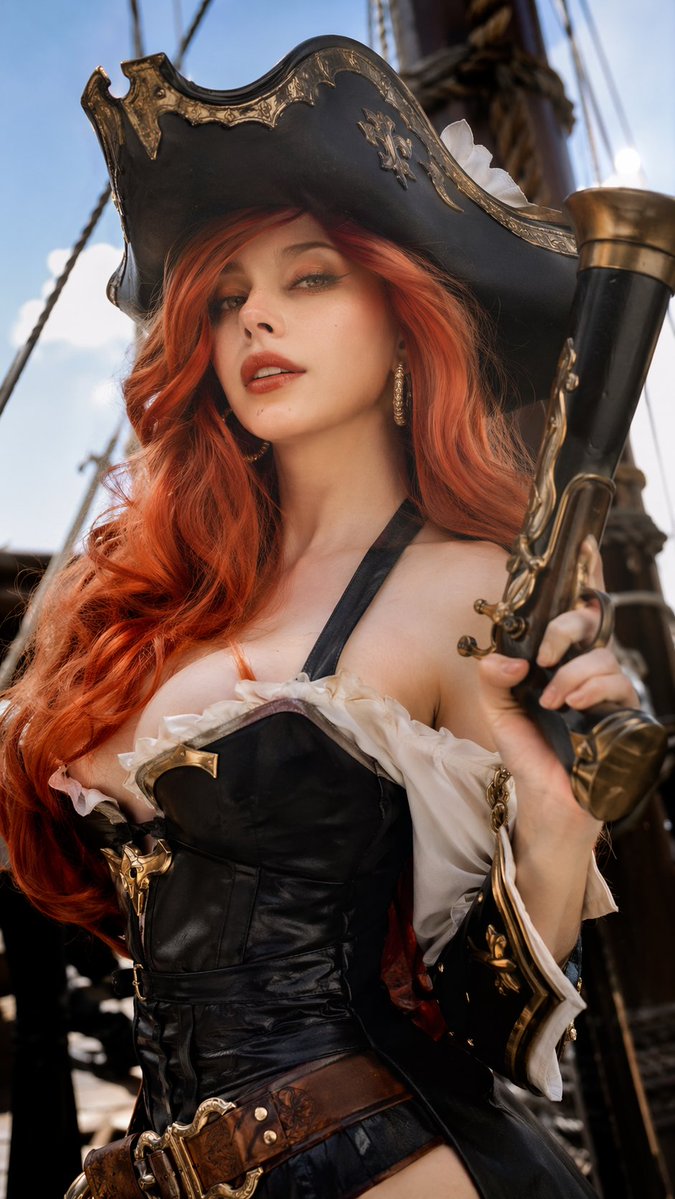 Realistic Pirate Cosplay Portrait — Sora 2 Prompt