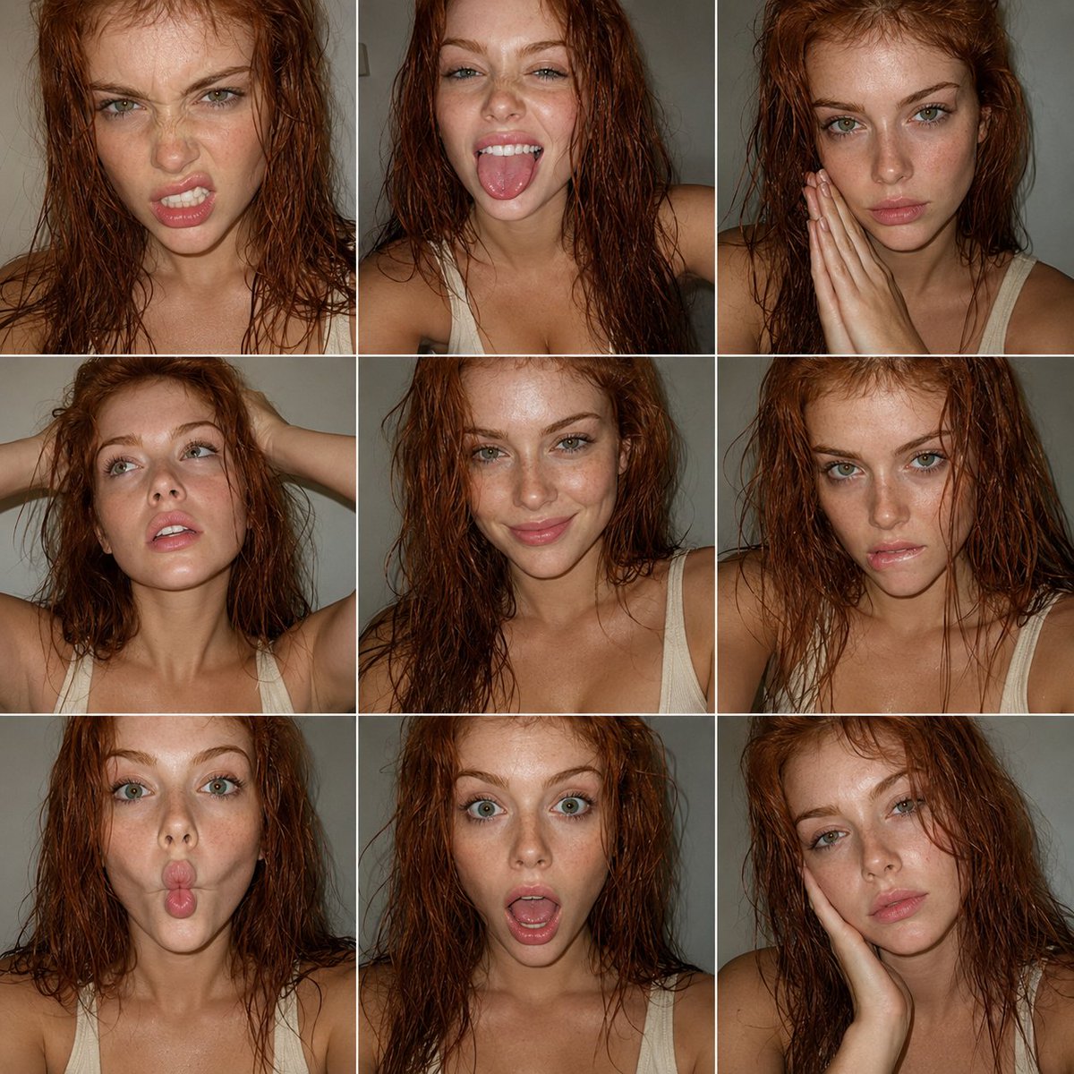 FACS Expression Grid — 3x3 Portrait Collage Prompt