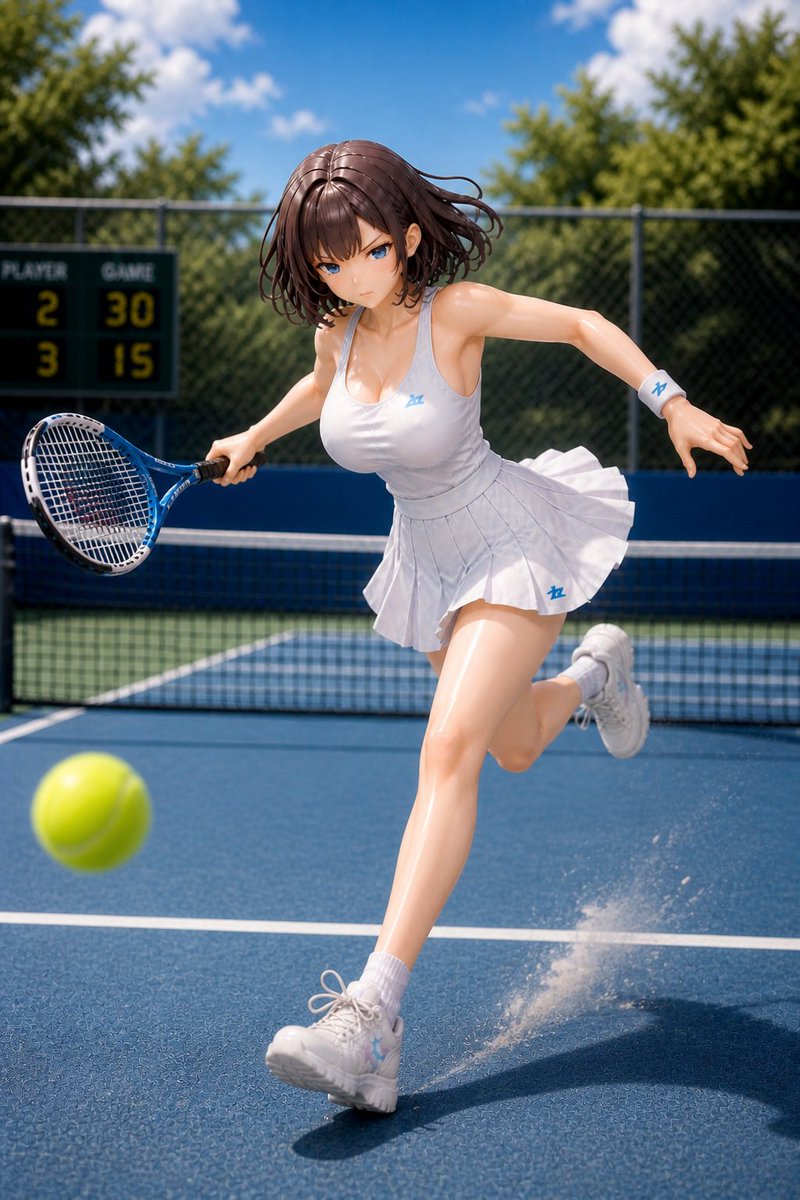 Anime Tennis Player Diorama — Sora 2 Prompt
