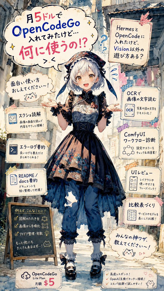 Anime OpenCodeGo Use-Case Infographic Poster — Sora 2 Prompt