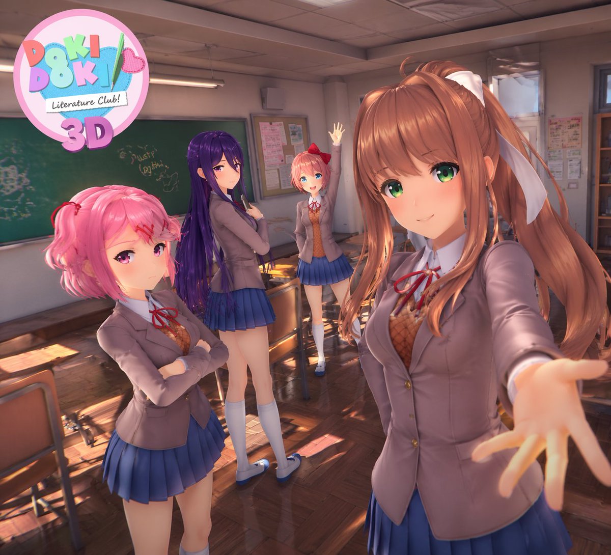 Doki Doki 3D Anime Classroom — Sora 2 Prompt