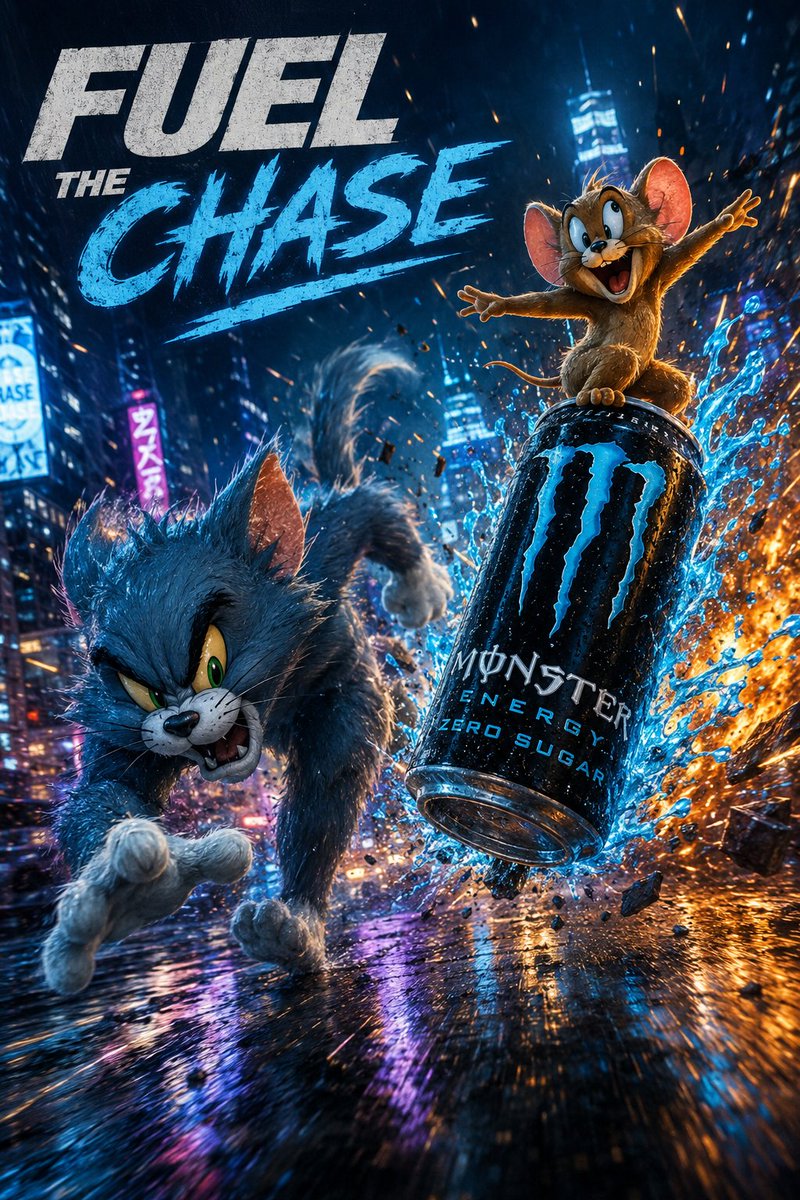 Cyberpunk Energy Drink Chase — Sora 2 Prompt