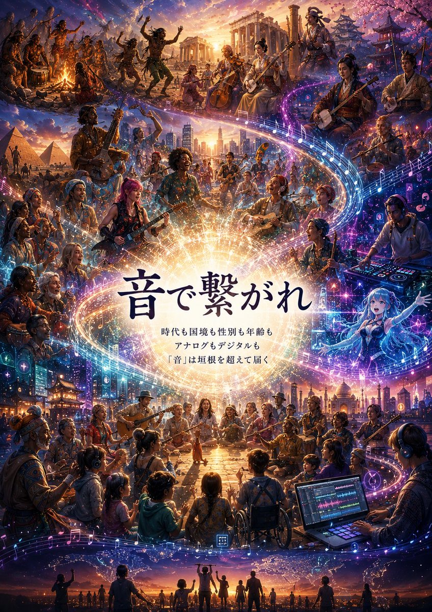 Music Connects Humanity — Epic Sora 2 Poster Prompt