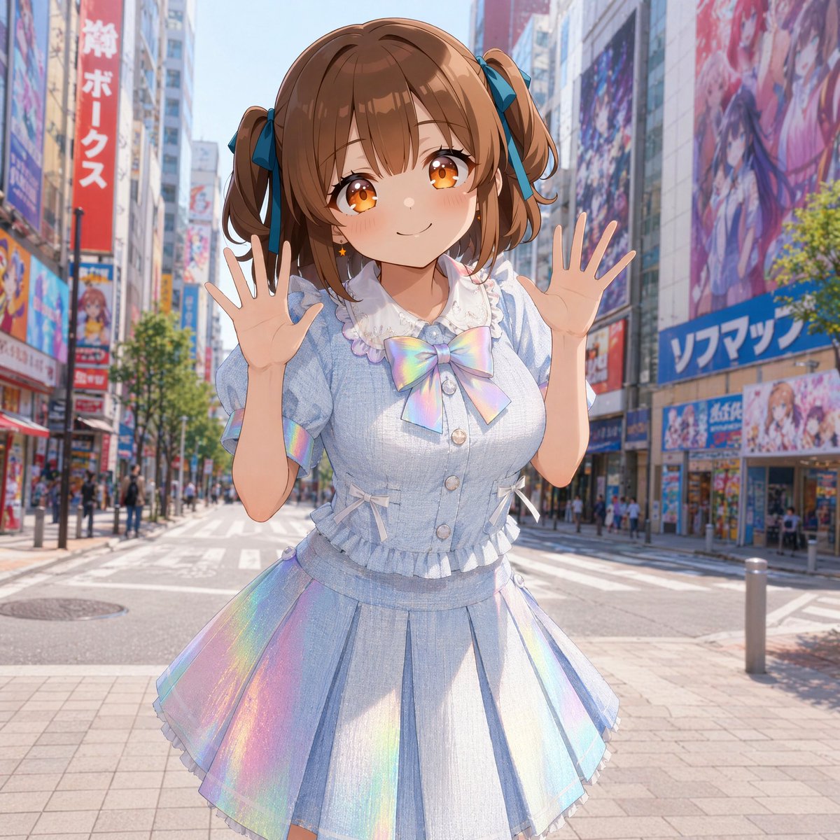 Akihabara Idol with Mosaic Face — Anime Art Prompt