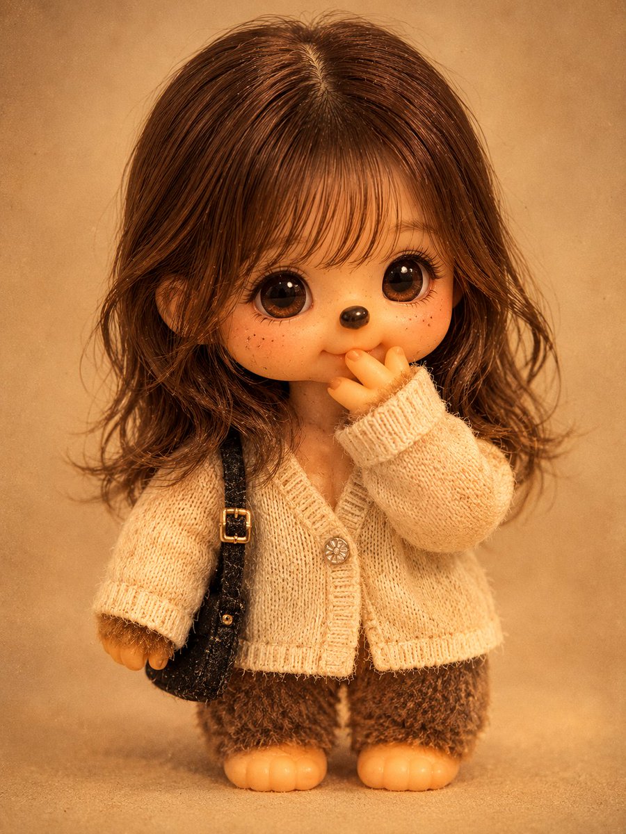 Vintage Monchhichi Doll Photo Converter — Realistic 1970s Style