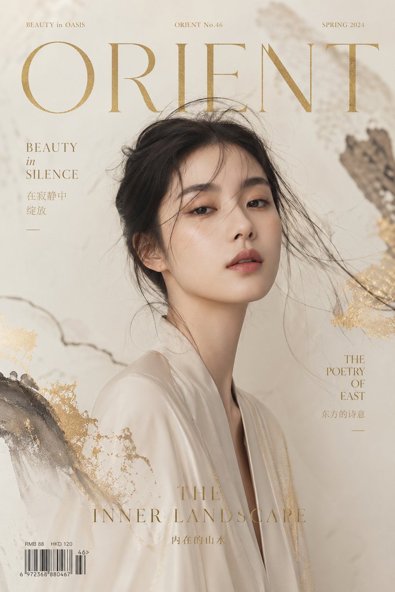 Zen Mode Editorial Cover — Ink Wash & High Fashion Fusion